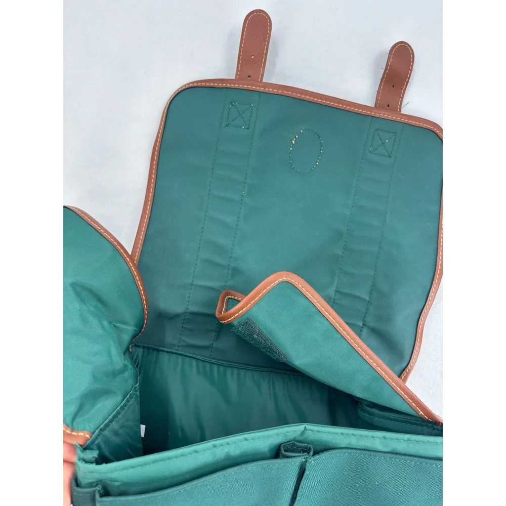 Polo Ralph Lauren Messenger Bag Unisex‎ Medium Green Canvas Crossbody Preppy